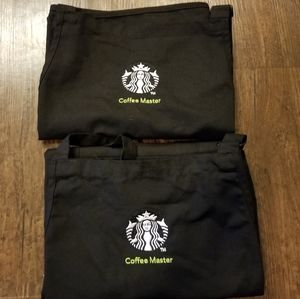 2 black Starbucks aprons